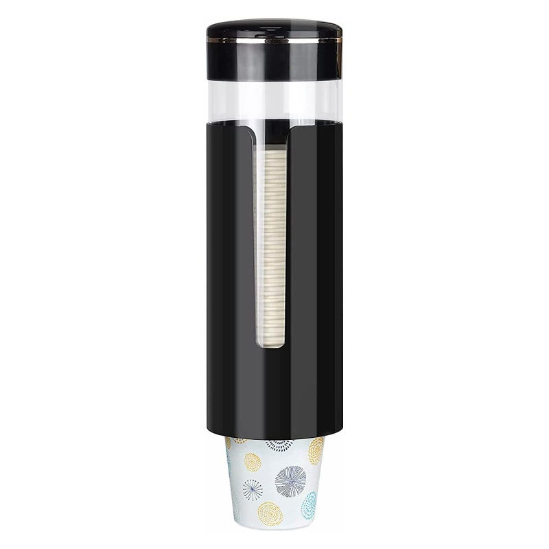 MYITYARD Cup Dispenser  Wall Mount Water Cooler Cup Dispenser fits 4-7 oz Disposable Paper and Plastic Cups  Pull Type Cup Holder for Bathroom  Office  Break Room  Gym  Black - Image 1